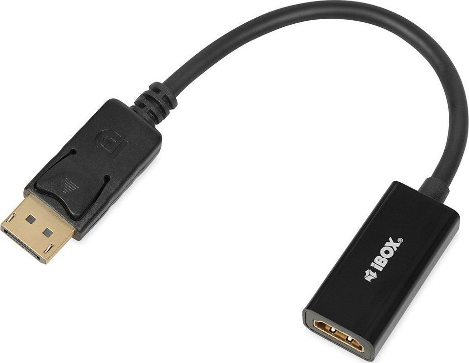Adaptor video iBOX iadp4k, DisplayPort në HDMI, 4K, i zi