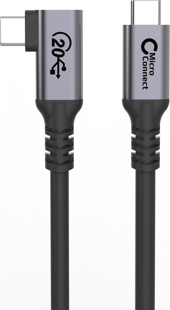 Kabllo USB C Microconnect USB3.2CC025 a, USB 3.2 Gen 2x2, 0.25m, e zezë