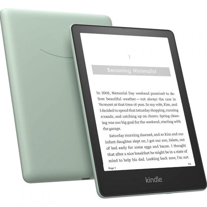 Pako Kindle Paperwhite Essentials 11th Gen, 16GB, me kopertinë lëkure dhe karikues, jeshile Agave
