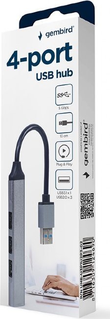 USB Hub Gembird UHB-U3P1U2P3-02 4x USB-A 2.0 3.1 Gen1 