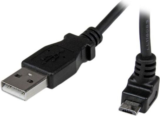 Kabllo Micro USB StarTech USBAUB2MU, 2m, USB A në Micro USB B kënd lart, i zi