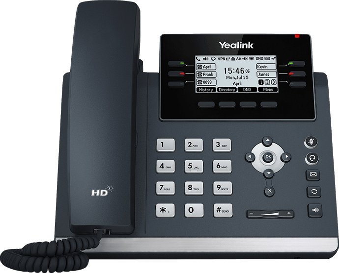 Telefon IP Yealink SIP T42U, ekran LCD, Wi-Fi, gri