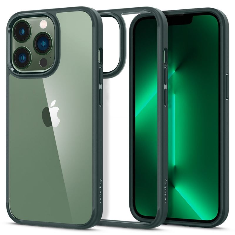 Mbrojtëse për celular iPhone 13 Pro Spigen Ultra Hybrid, e gjelbër