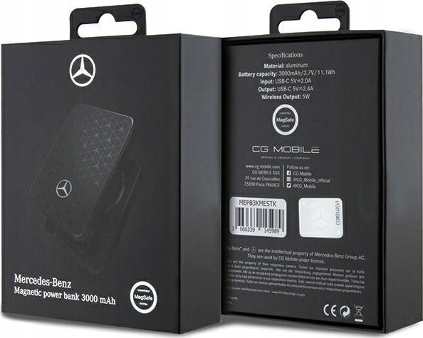 Powerbank Mercedes MEPB3KMESTK, 3000mAh, 5W MagSafe Qi, i zi