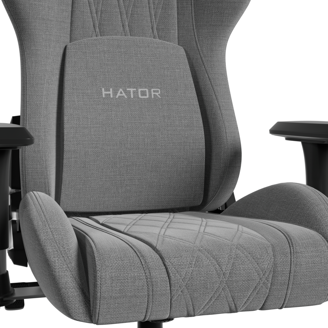 Karrige gaming Hator Darkside 3M Fabric, mekanizëm ergonomik, rrota SoftRide 65 mm, gri