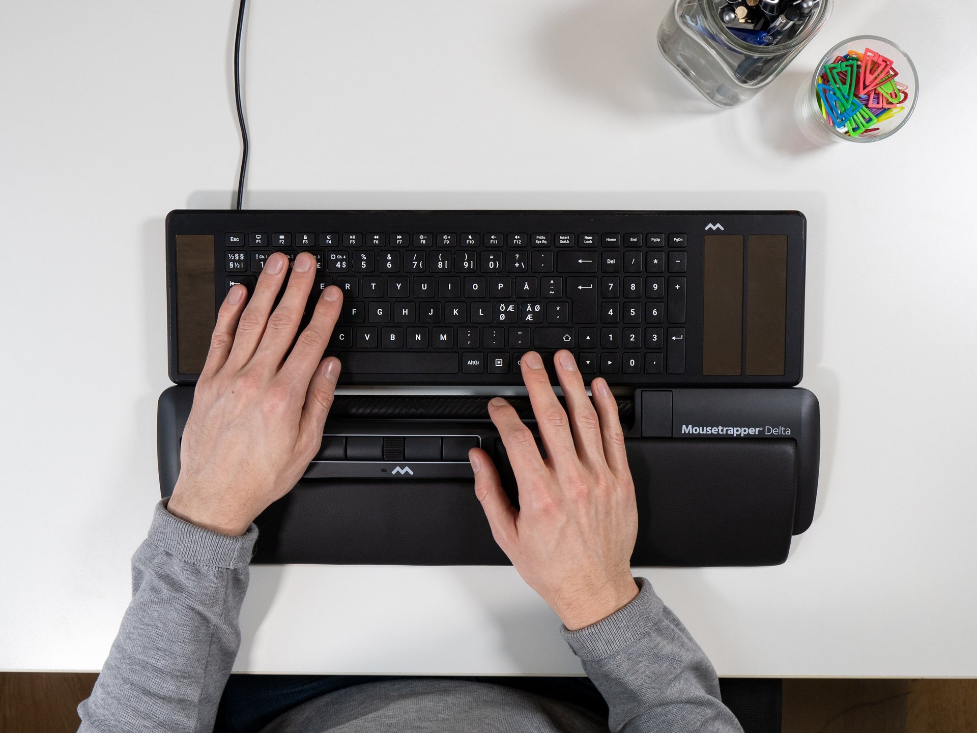 Maus ergonomik Mousetrapper Delta, qendror, USB A, i zi