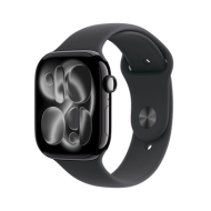 Apple Watch Series 11 GPS 42mm Jet Black Aluminium Case with Black Sport Band, M/L