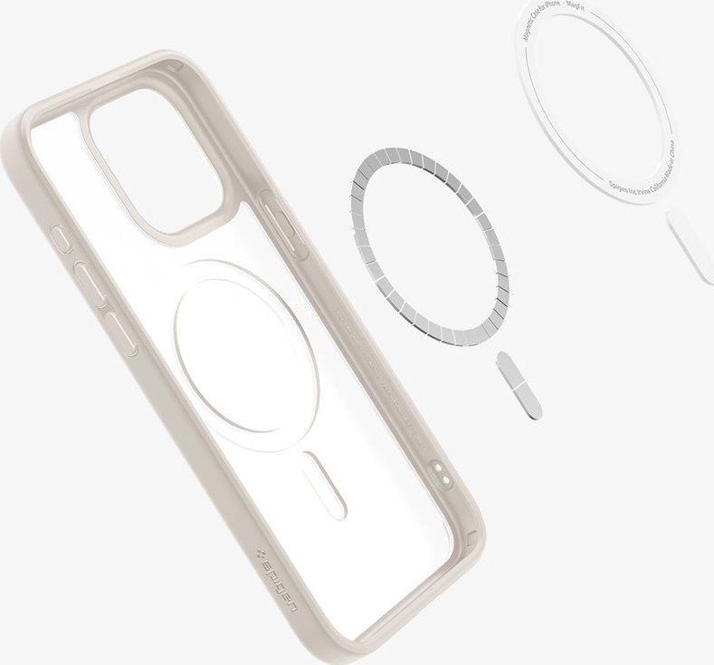 Mbrojtëse telefoni Spigen Ultra Hybrid Mag MagSafe për iPhone 15 Pro, Frost Natural Titanium