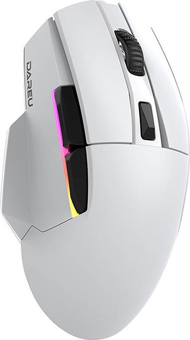 Maus gaming wireless Dareu A955, DPI 12000, stacion karikimi RGB, i bardhë