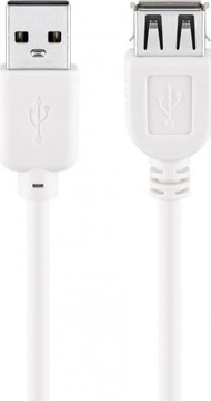 Кабел продолжувач USB 2.0 High Speed, 480 Mbit/s, бел