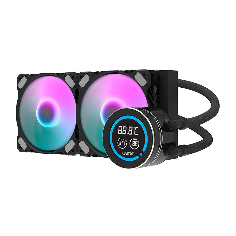 Ftohës ujor CPU Darkflash DN-D240, radiator 240 mm, RGB, i zi