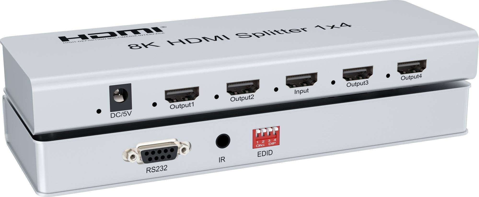 Ndarës HDMI PremiumCord 2.1, 1 në 4 porta, 8K 60Hz, 4K 120Hz, i zi