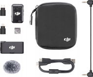 Sistem mikrofoni pa tela DJI Mic 2, 1TX 1RX, regjistrim 32 bit, i zi