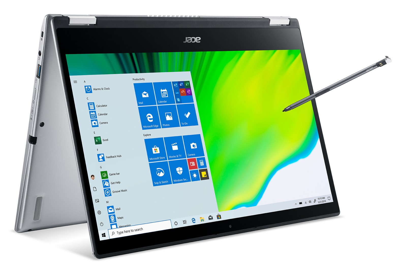 Laptop Acer Spin 3, 14", Intel i5-1035G4, 8 GB RAM, 1 TB SSD, i argjendtë