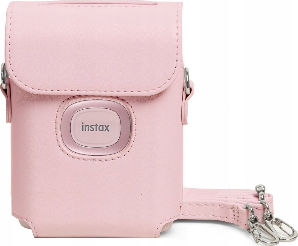 Çantë mbrojtëse LoveInstant për Fujifilm Instax Mini Link 2, lëkurë eko, me rrip, rozë