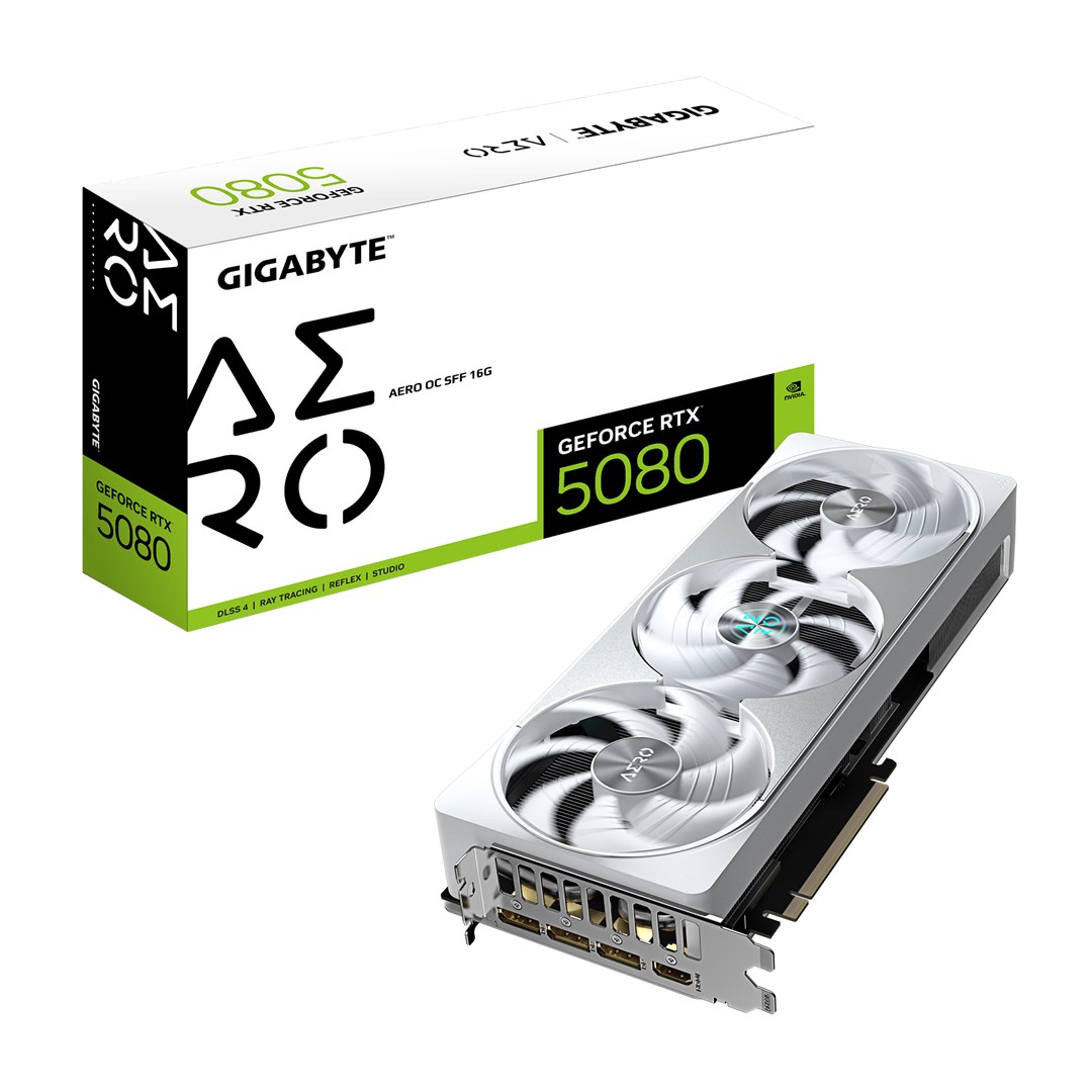 Kartelë grafike GIGABYTE GeForce RTX 5080 AERO OC SFF 16G, 16GB GDDR7