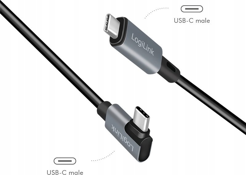 Kabllo USB LogiLink CU0183, USB C në USB C, 2m, 100W, e zezë