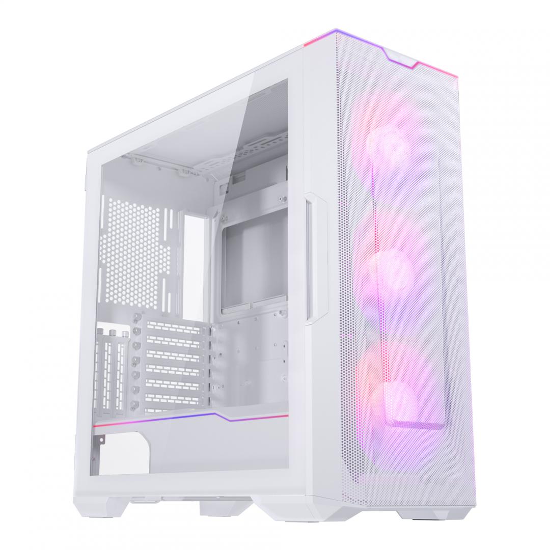 Kase PC Phanteks Eclipse G500A DRGB, xham i temperuar, 3 ventilatorë 140mm ARGB, e bardhë