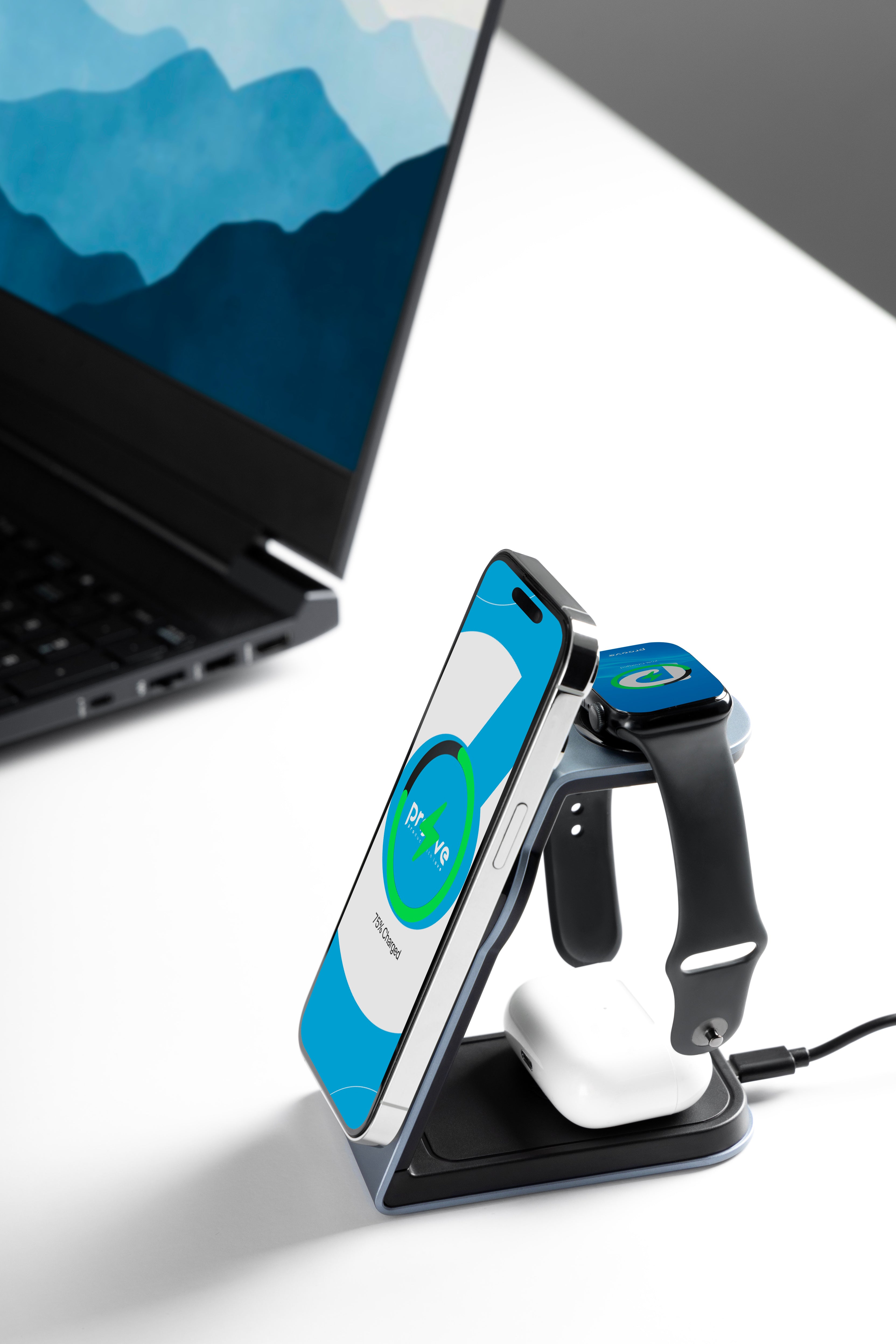 Karikues wireless 3 në 1 Proove Omni Power, 15W, gri