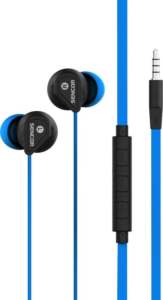 Слушалки in-ear Sencor SEP 172 VCM, со микрофон, 3.5 mm, сина