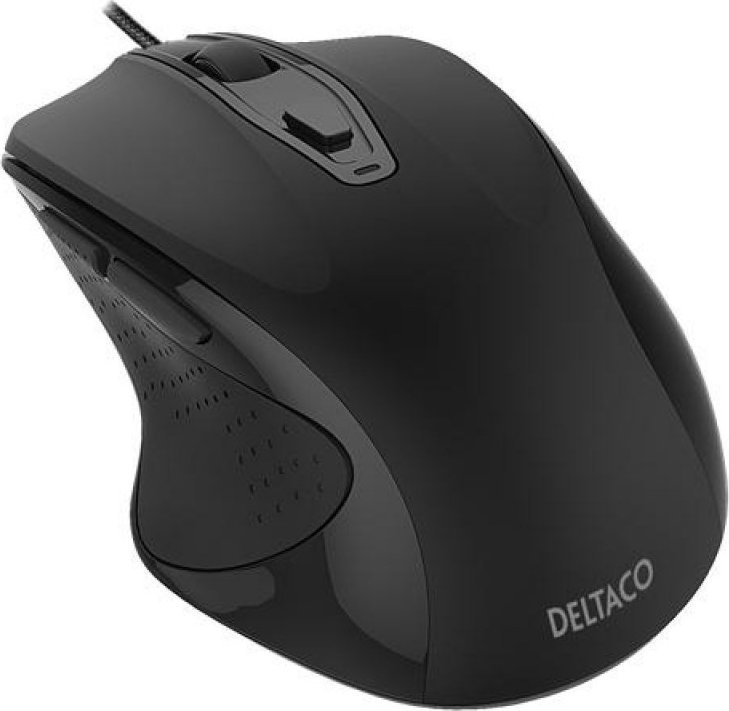 Машина за глувче DELTACO OFFICE жично тивко, оптичко, 6 копчиња, црно