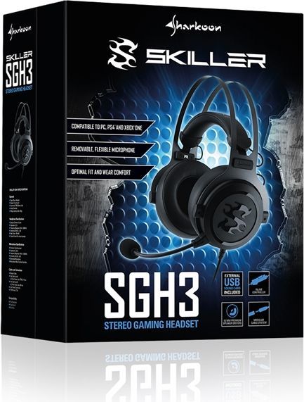 Kufje Sharkoon Skiller SGH3, me mikrofon, të zeza