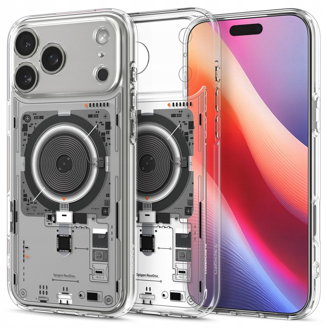 Mbulesë telefoni Spigen Ultra Hybrid MagSafe, për iPhone 17 Pro, portokalli Neo One