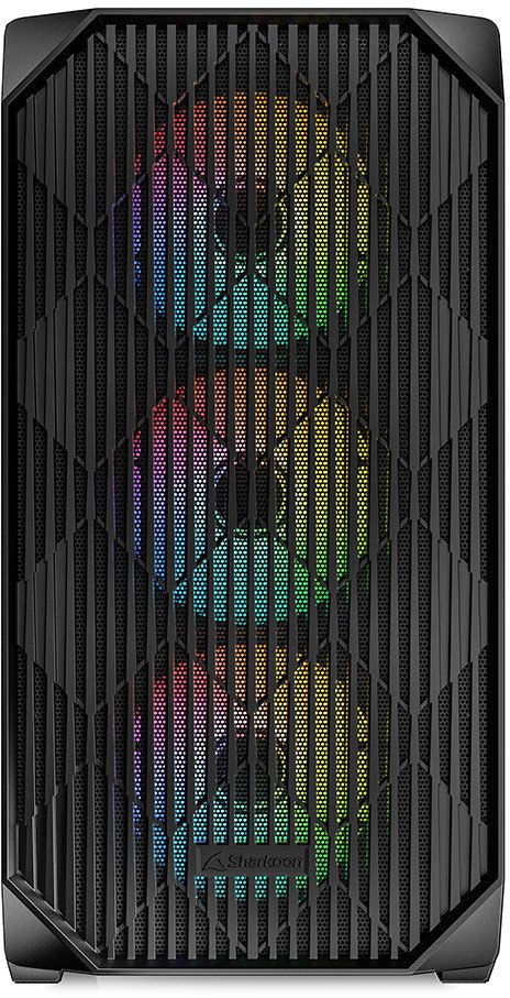 Kullë PC Sharkoon MK3 RGB, Micro Tower, me ndriçim RGB, e zezë