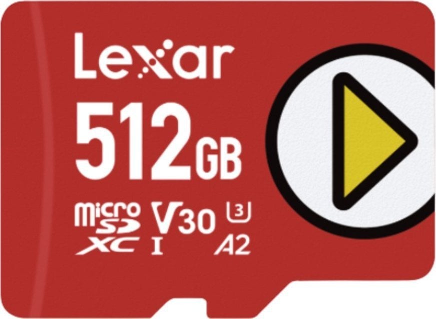 Kartë memorie Lexar LMSPLAY512G-BNSNG, 512GB, MicroSDXC UHS I Class 10, e kuqe