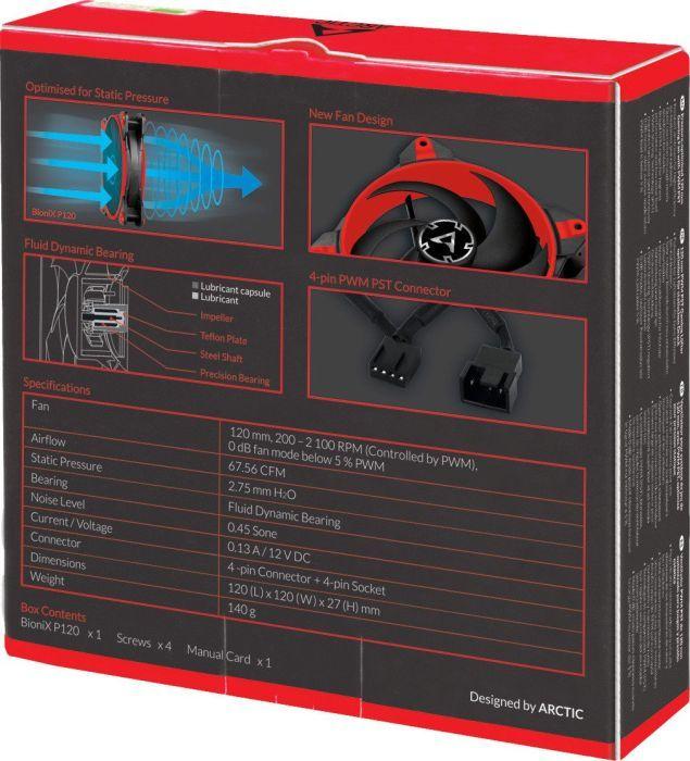 Ftohës Arctic BioniX P120, 120 mm, i kuq