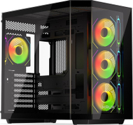 Kase kompjuteri Krux Empero, midi tower, 4 ftohës ARGB 120mm, e zezë