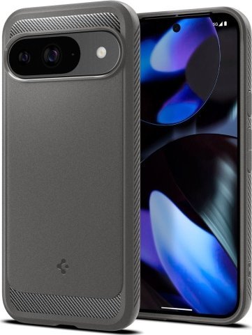 Mbulesë telefoni Spigen Rugged Armor, për Google Pixel 9 Pro dhe Pixel 9, Marble Grey