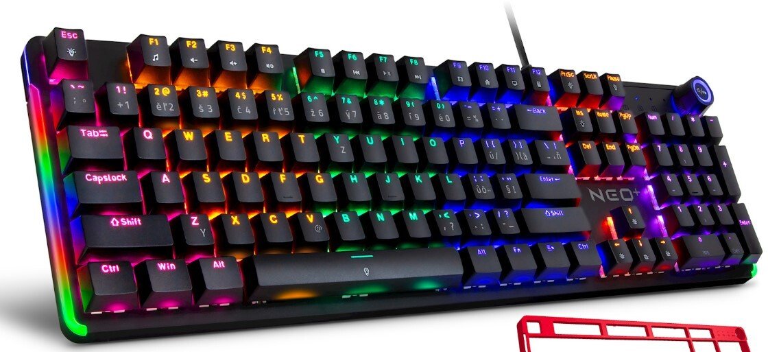 Tastierë mekanike CONNECT IT NEO2, layout CZ SK, USB, e zezë me të kuqe