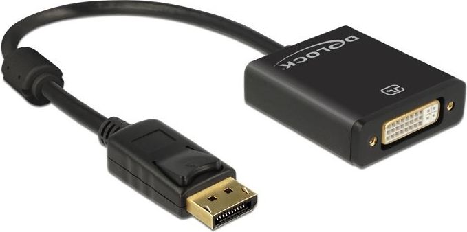 Адаптер DeLock DisplayPort - DVI (62601), црн