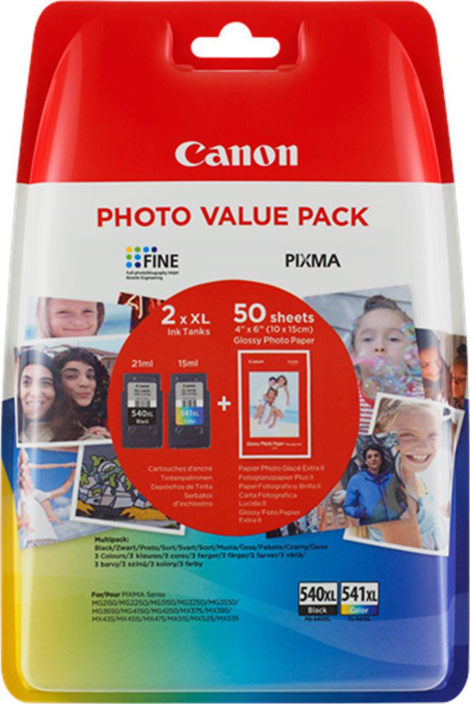 Set i ngjyrave Canon Ink Cartridge PG-540XL / CL-541XL + 50x GP-501 (351202880)