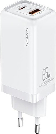Karikues muri Usams T47 CC153TC02, 65W, 1x USB C 1x USB A, i bardhë