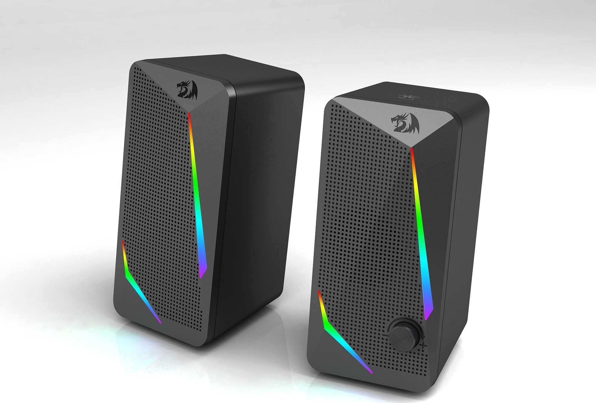 Altoparlantë kompjuteri Redragon GS510 Waltz, 8 mënyra ndriçimi RGB, USB 3.5 mm, të zinj