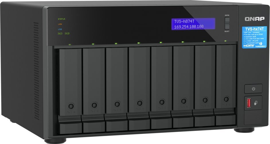 Server skedarësh Qnap TVS h874T, Intel Core i7, 32GB RAM, gri