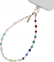 Rrip telefoni Crong Phone Strap, gurë shumëngjyrësh Rainbow, ari