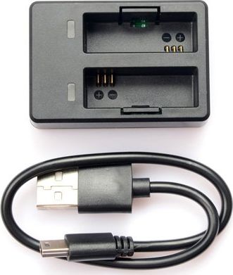 Karikues dual për bateri SJCAM SJ6 Legend, micro USB, LED tregues, i zi