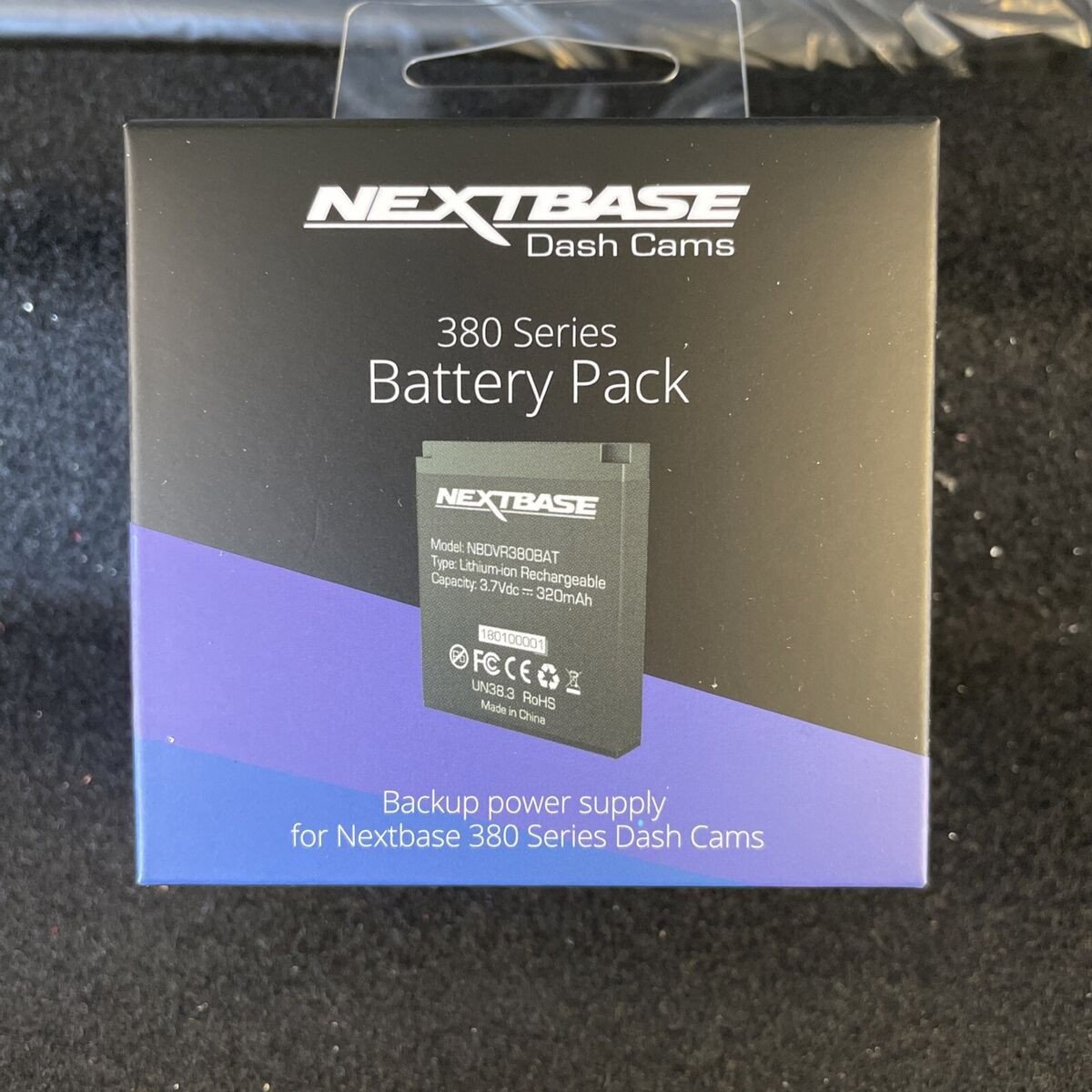 Bateri rezervë për kamera makinash Nextbase 380GW, për Parking Mode, e zezë