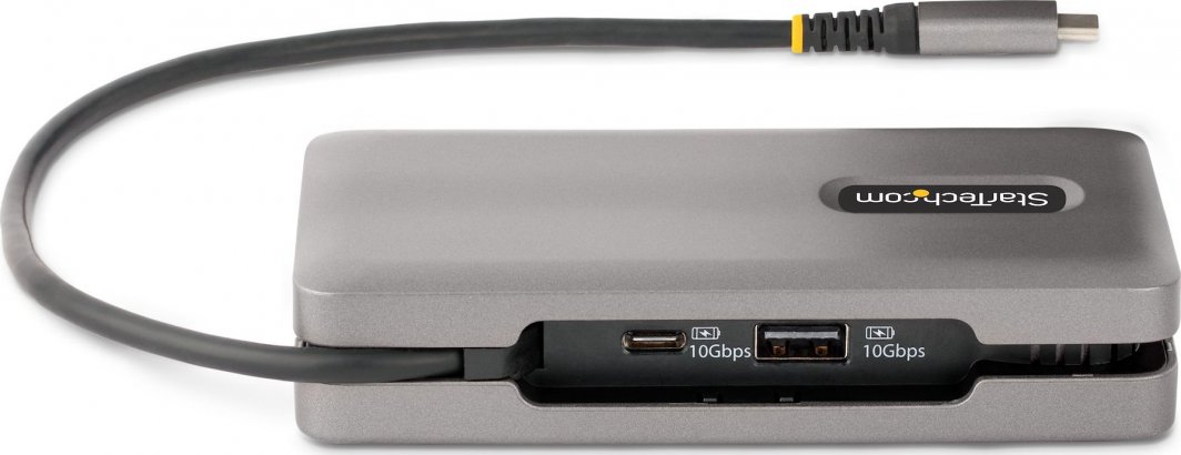 Adapter USB C StarTech.com, Multiport, 4K 60Hz, Power Delivery 100W, gri