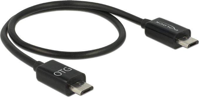 Kabllo USB DeLock, microUSB në microUSB, 0.3 m, e zezë