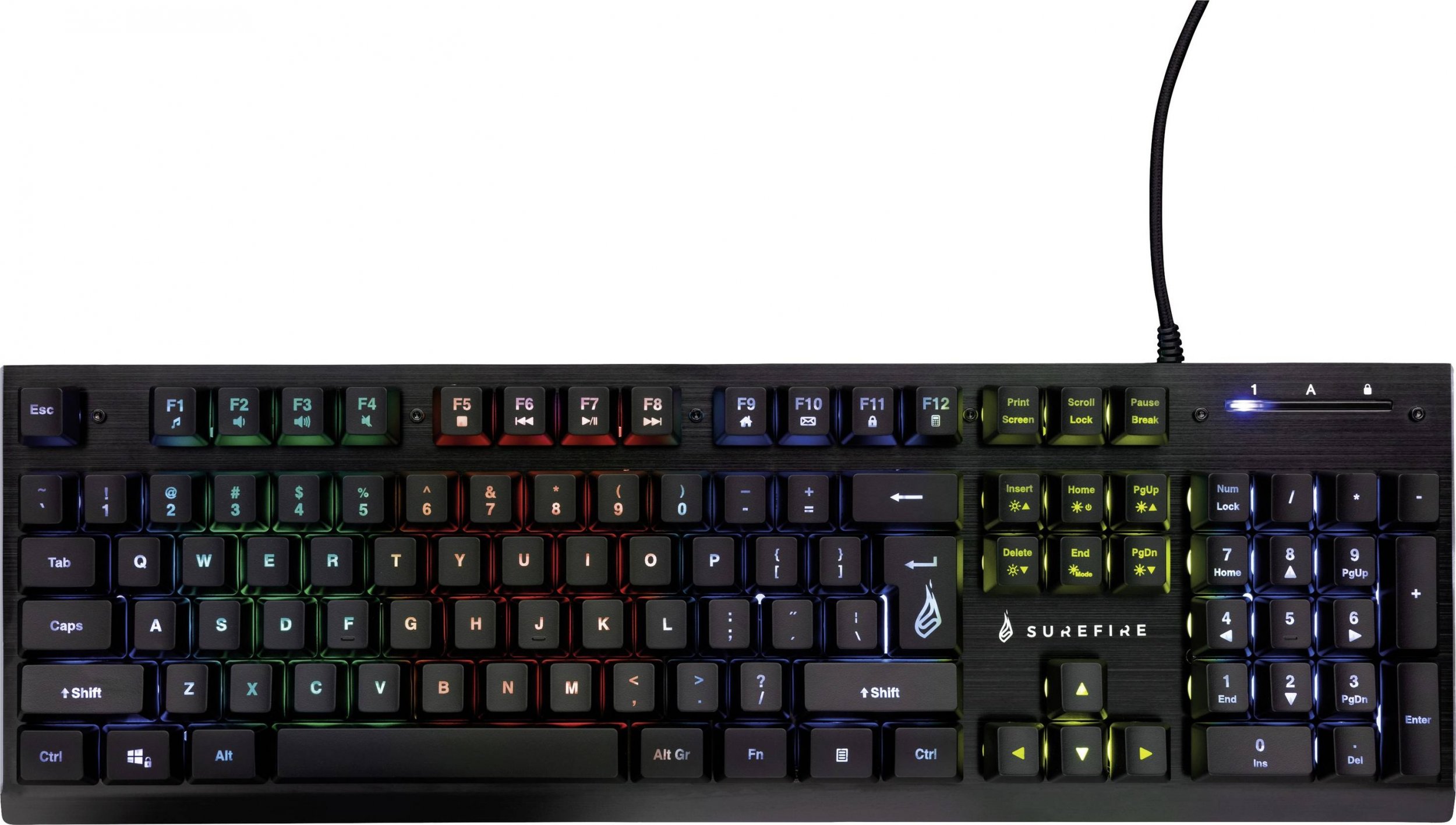 Tastierë gaming Surefire KingPin X2, USB, ndriçim RGB, e zezë