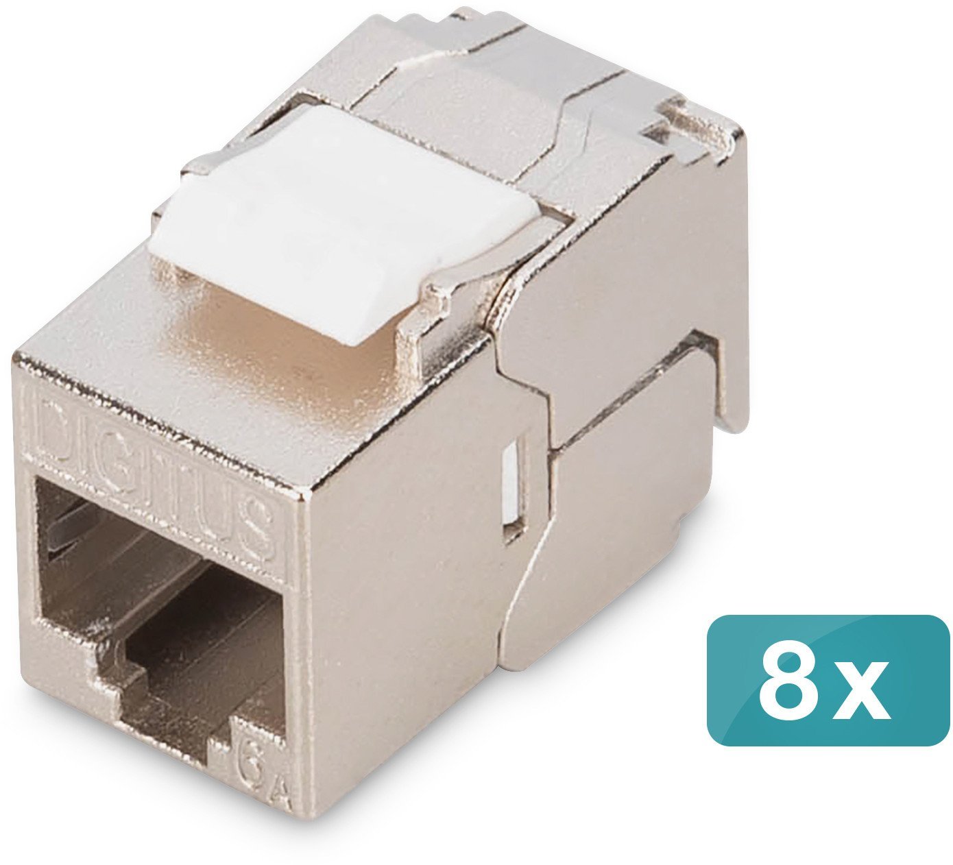Modul keystone rrjeti Digitus CAT 6A, shielded, montim pa vegla, argjend