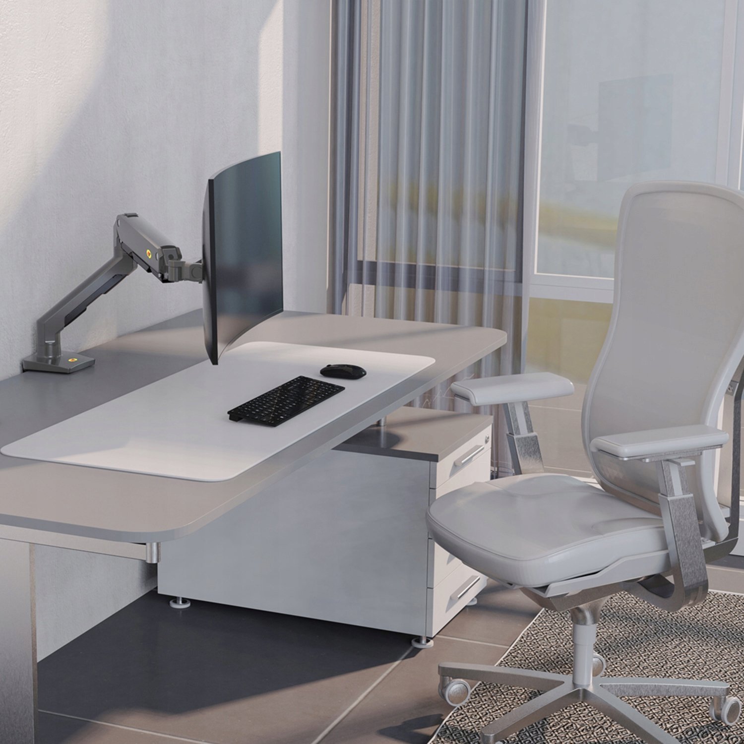 Krah monitori Northbayou G60, 27-45", deri 16 kg, gri mat