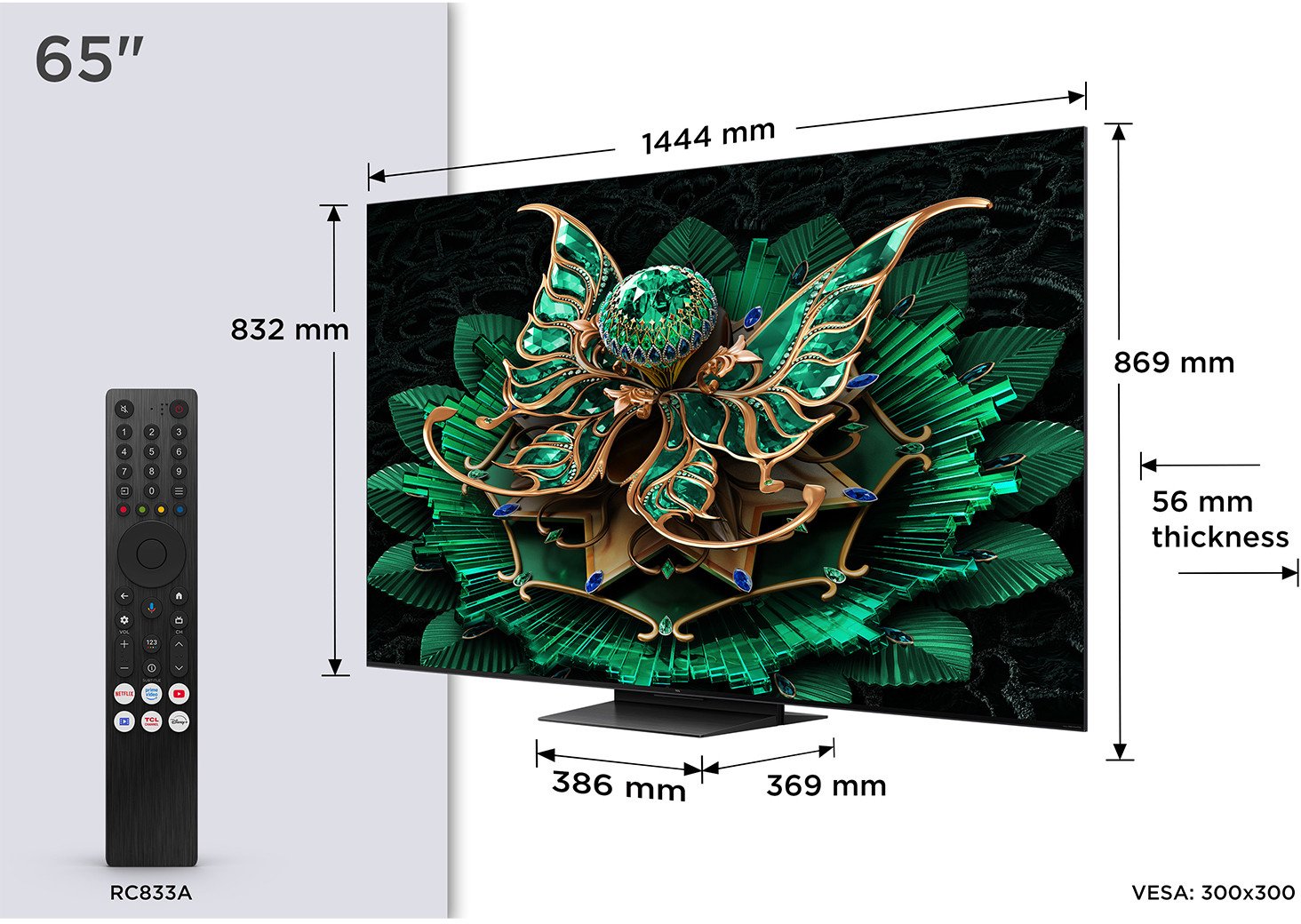 Televizor TCL C7K Premium QD MiniLED, 65", 4K, i zi