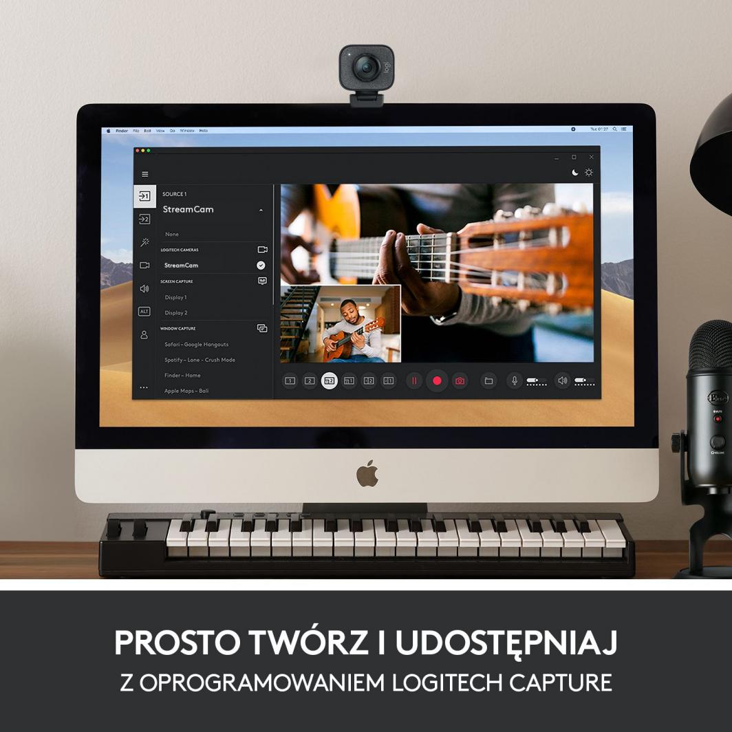 Kamerë LogiTech StreamCam(960-001281), 1920x1080 (FullHD), USB-C, Mikrofon, e zezë