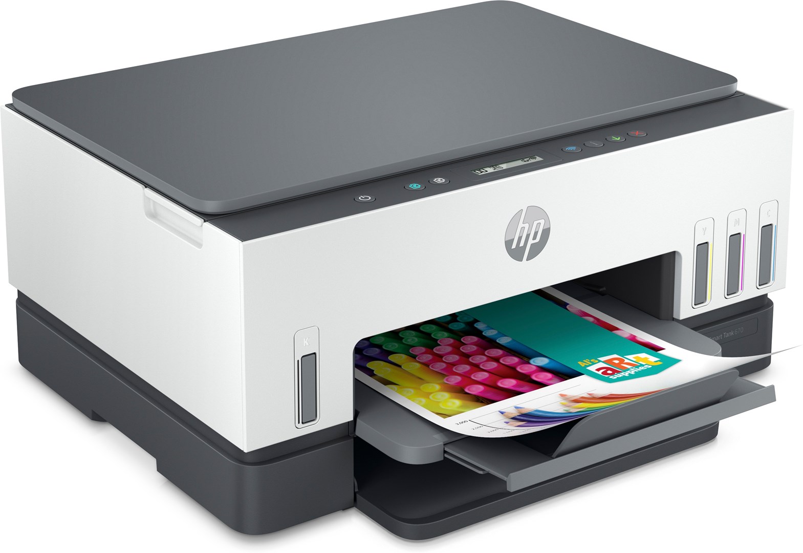 Printer multifunksional HP Smart Tank 670, inkjet, WiFi, i bardhë