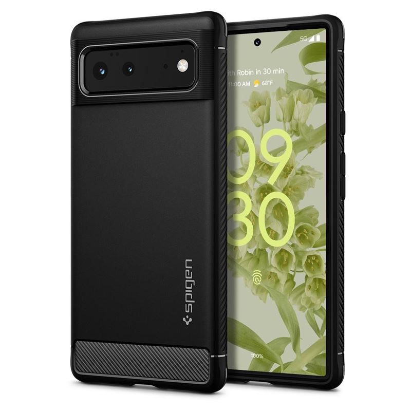 Mbështjellëse për Google Pixel 6 Spigen Rugged Armor, e zezë